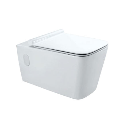 Aria Wall Hung Toilet With UF Soft Close Seat Cover 360x575x360mm-Toilets & Bidets-Exclusive Tiles