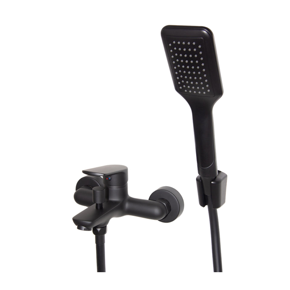 Bath Mixer Wall Type Standard Offset - Spring Black-Exclusive Tiles