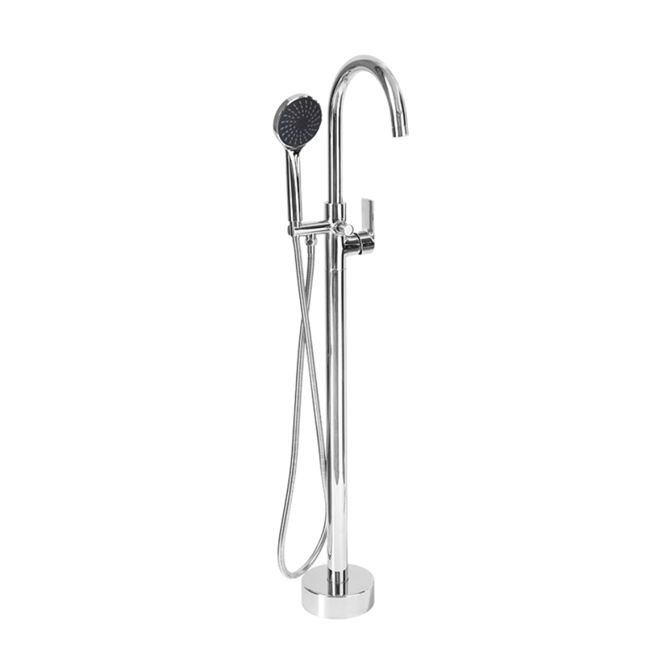 Round Chrome Free Standing Bath Mixer With H/S - Dune-Exclusive Tiles