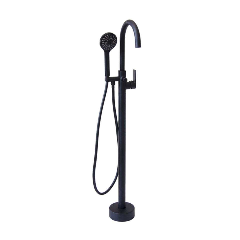 Round Free Standing Bath Mixer With H/S - Dune Black-Exclusive Tiles