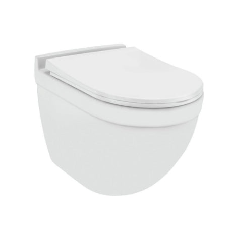Solo Wall Hung Toilet With UF Soft Close Seat Cover 360x520x405mm-Toilets & Bidets-Exclusive Tiles